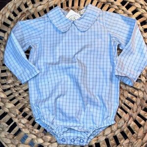 The Beaufort Bonnet Company Blue Checkered Bodysuit